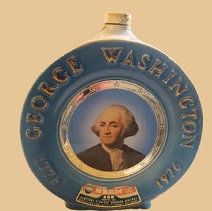 Ceramic decanter 'George Washington' Bicentennial Plate-Bottle For Jim Beam